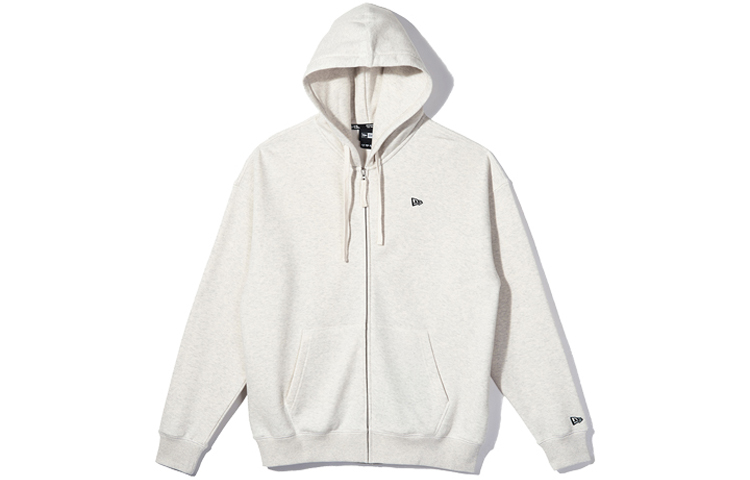 New Era Unisex Drawstring Hooded Cardigan Sweatshirt Off-White 12142394