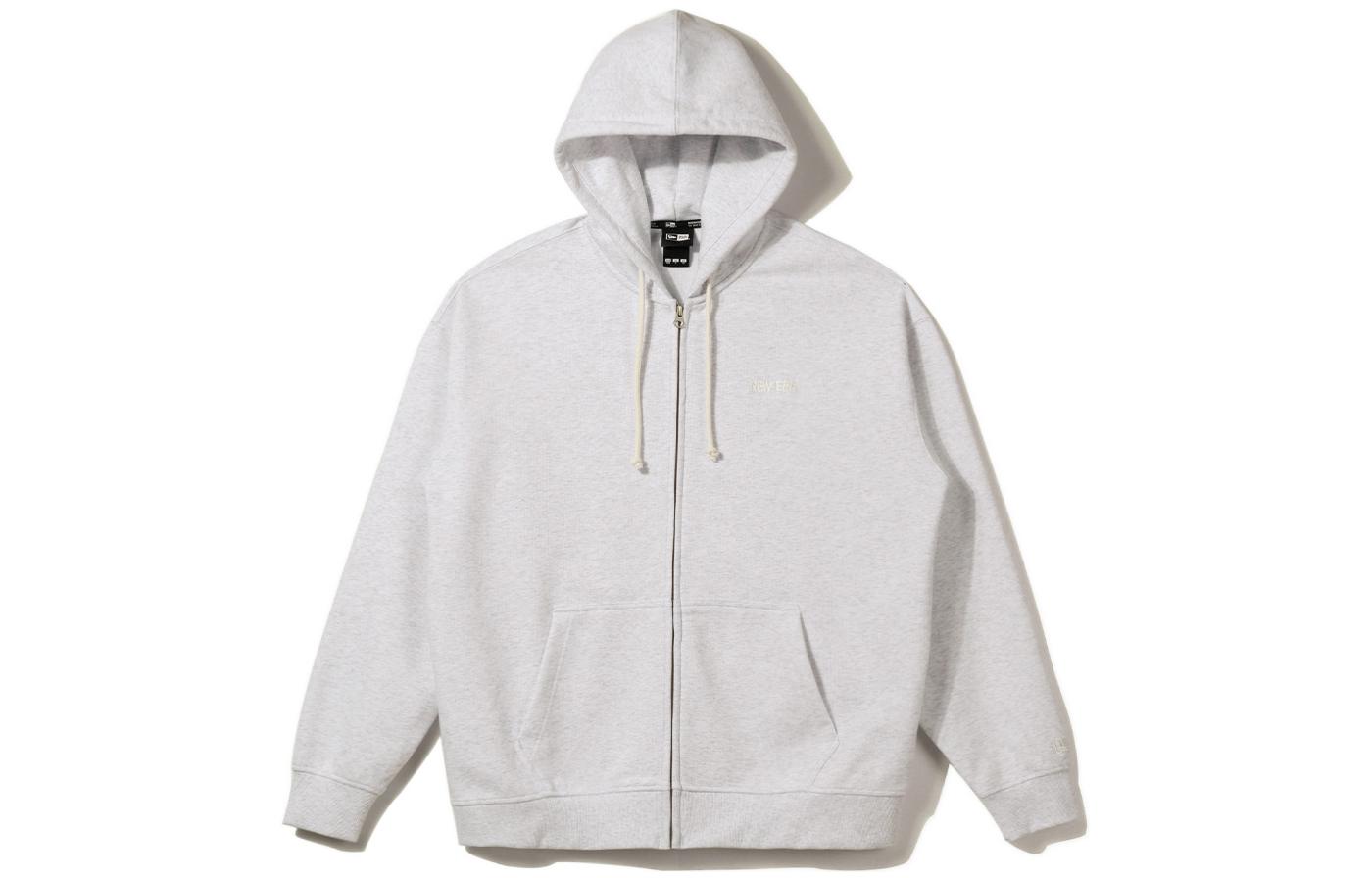 New Era Unisex Embroidered Logo Hoodie Zip-Up Grey 13546532