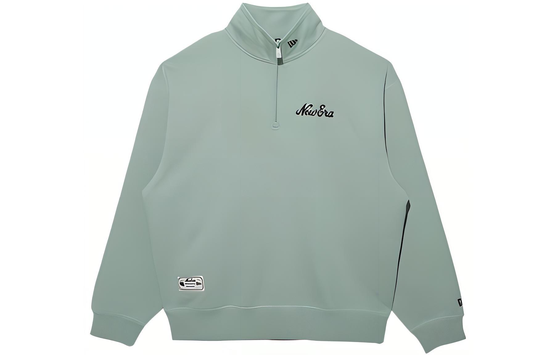 New Era Unisex Green Embroidered Logo Half-Zip Pullover Sweatshirt 13353715