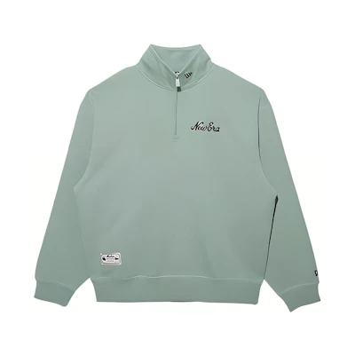 New Era Unisex Green Embroidered Logo Half-Zip Pullover Sweatshirt 13353715