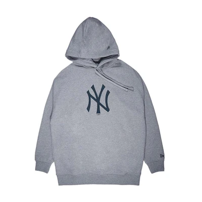 New Era Unisex Letter Print Pullover Hoodie Long Sleeve - Gray 12727846