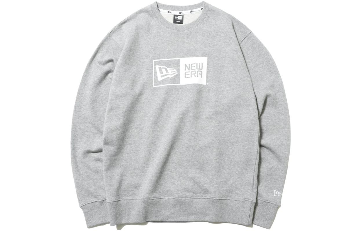 New Era Unisex Logo Embroidered Loose Fit Crewneck Sweatshirt Grey 12542749
