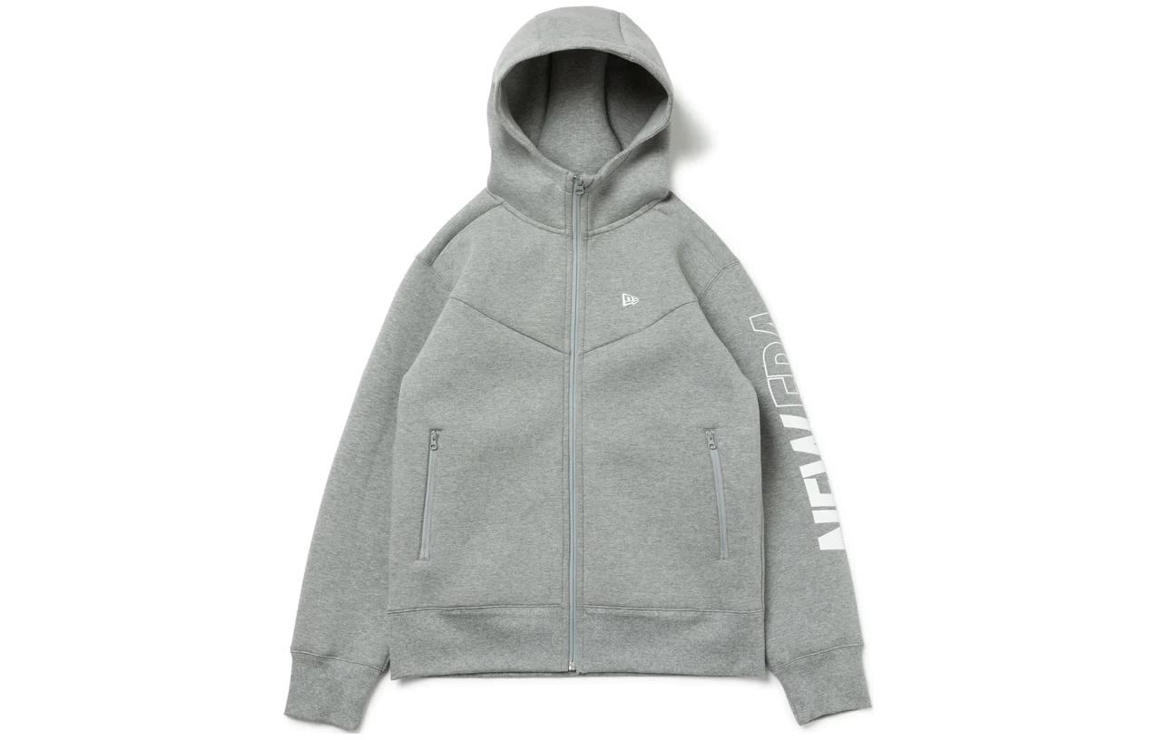 New Era Unisex Logo Print Hoodie with Dual Pockets - Grey 13755350