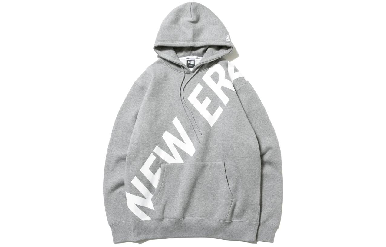 New Era Unisex Loose Fit Letter Hoodie Long Sleeve - Gray 12542621