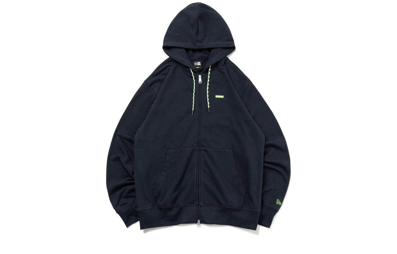 New Era Unisex Navy Blue Hoodie Zip-Up Loose Fit Jacket 14109076