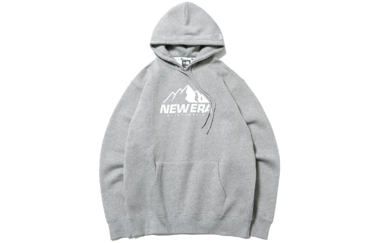 New Era Unisex Pullover Hoodie Gray - Solid Color, Loose Fit, Long Sleeve 12542651