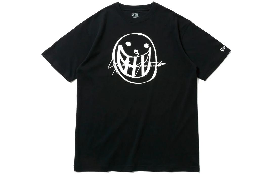New Era Unisex Smiley Face Crew Neck Short Sleeve T-Shirt. 12736989