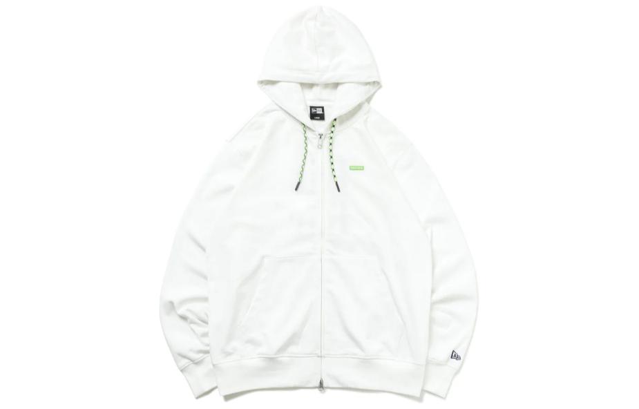 New Era Unisex White Zip-Up Hoodie Jacket with Lettering Design 14109075