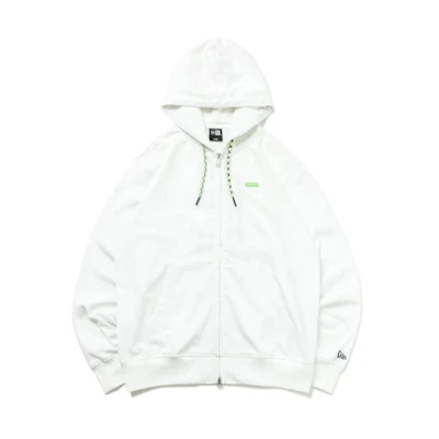 New Era Unisex White Zip-Up Hoodie Jacket with Lettering Design 14109075