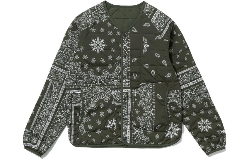 New Era V-Neck Printed Button Long Sleeve Jacket Unisex Rock Beige 13781172