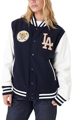 New Era 海軍藍拼色字母印花大學風外套 男女通用款 60416326 Shop New Era 海軍藍拼色字母印花大學風外套 男女通用款 60416326