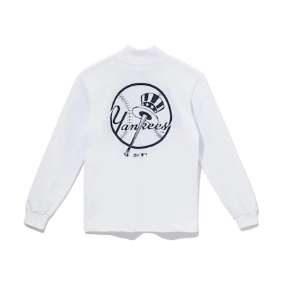 New Era White Letter Print Pullover Sweatshirt Unisex 13331032