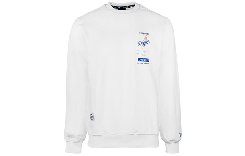 New Era White Long Sleeve Sweatshirt with Letter Print 12544709