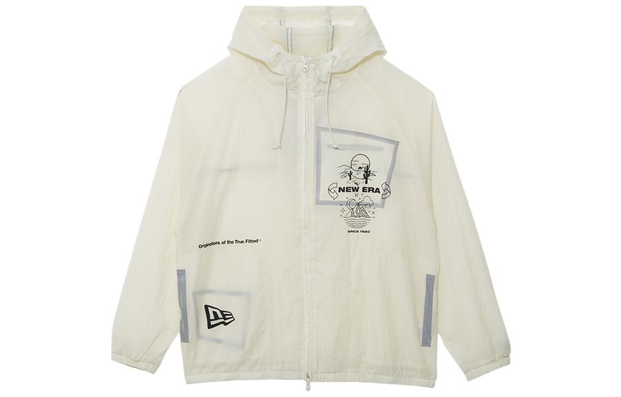 New Era Windproof Water-Resistant Sports Hoodie Jacket Unisex White 13095639