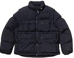 New Era Winter Black Padded Jacket with Detachable Sleeves and Pockets. 12866432 New Era Winter Black Padded Jacket with Detachable Sleeves and Pockets. 12866432