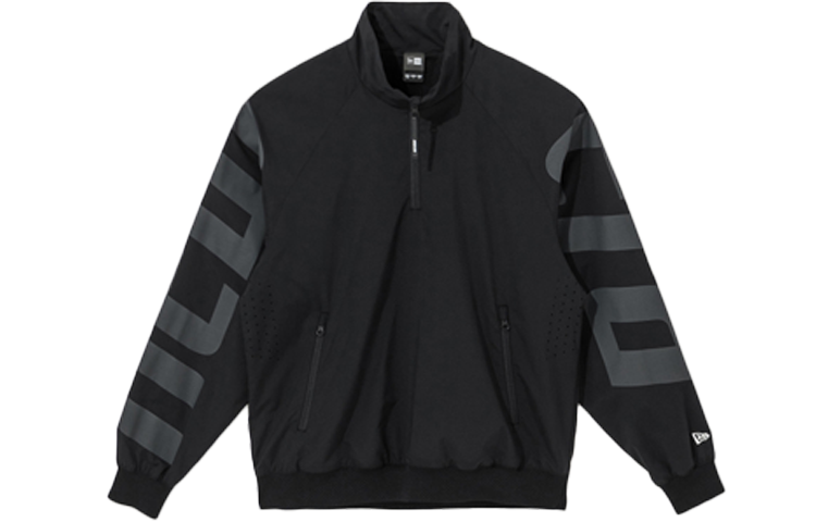 New Era Woven Half-Zip Logo Jacket Unisex Black 13086454