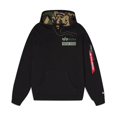 New Era Alpha Industries FW22 Logo Print Black Long-Sleeve Sweatshirt Men 13037892