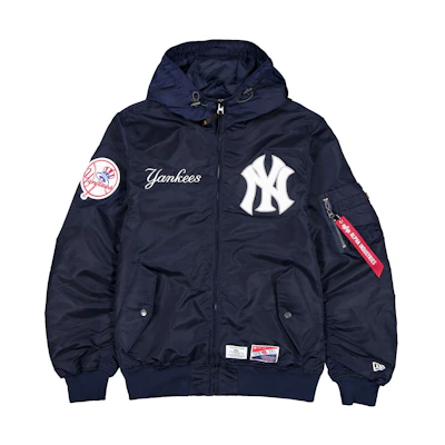 New Era Alpha Industries FW24 Yankees Navy Pilot Logo Zip-Up Hoodie Jacket Unisex 60564139