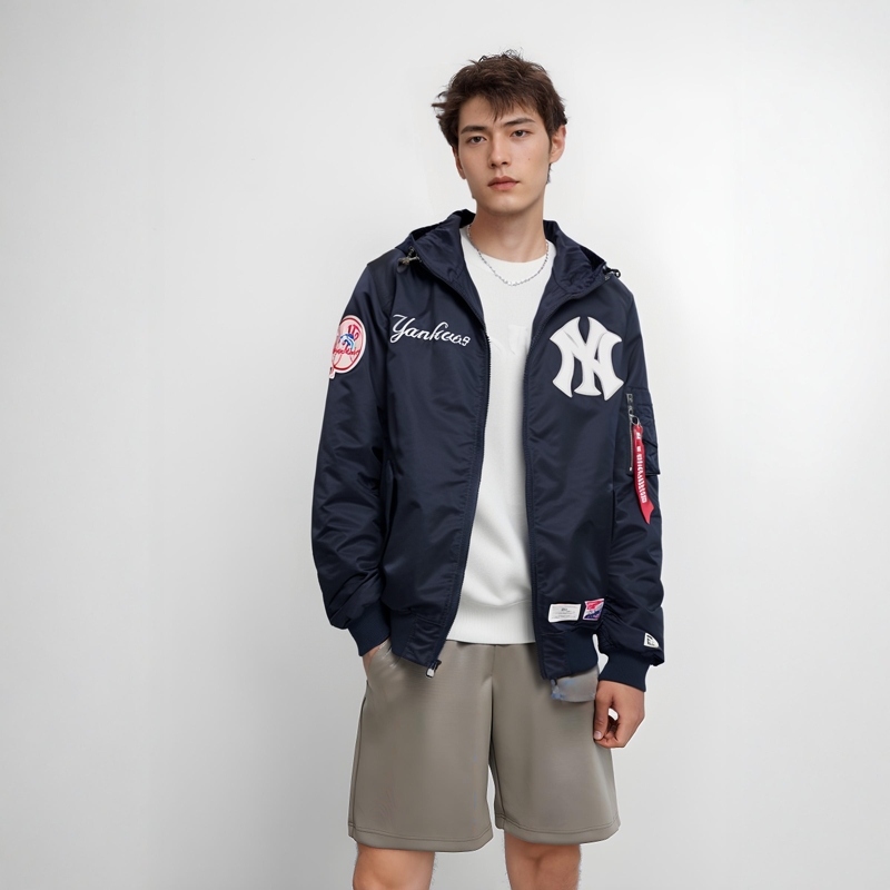 Purchase New Era x Alpha Industries FW24 Yankees Navy Pilot Logo Zip-Up Hoodie Jacket Unisex 60564139