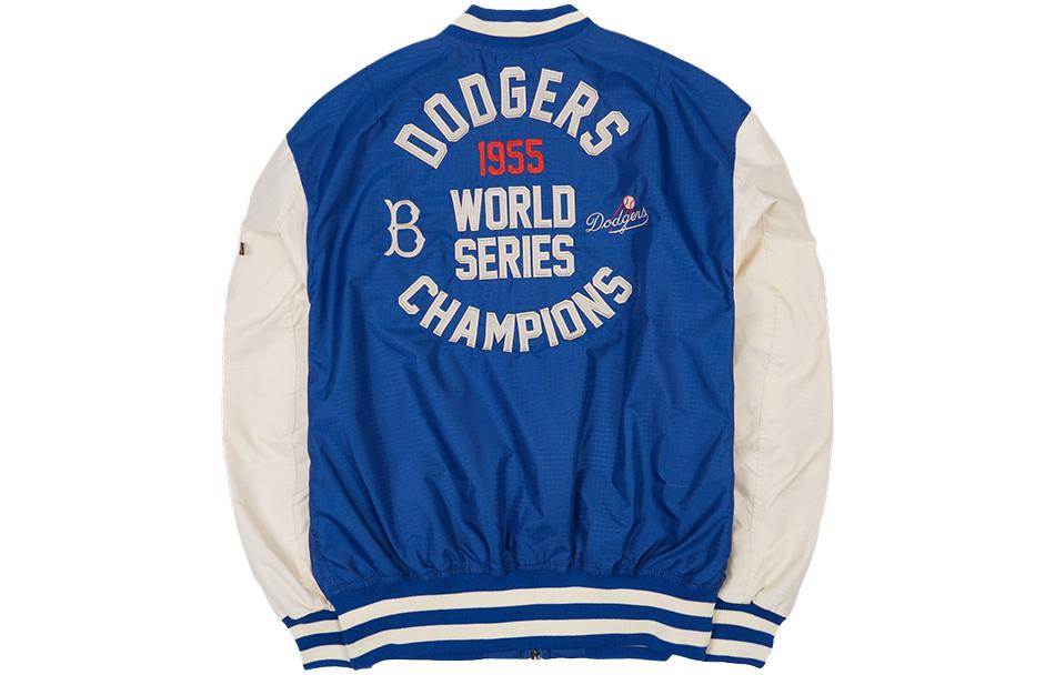 Lookbook New Era x Alpha Industries MLB 刺繡拉鍊外套 男女藍色款 60333883