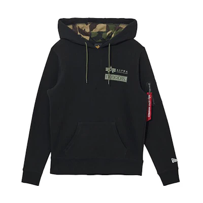 New Era Alpha Industries MLB Yankees Logo Print Black Hoodie Unisex 13025867