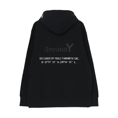 New Era Ground Y SS24 Black Logo Embroidered Drawstring Hoodie Unisex GS-T50-050-1