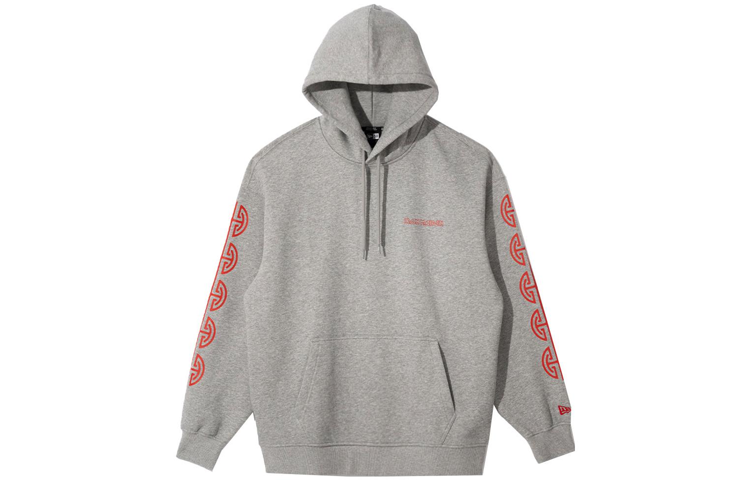 New Era Iron Maiden Letter Graphic Hoodie Unisex Gray 14111528