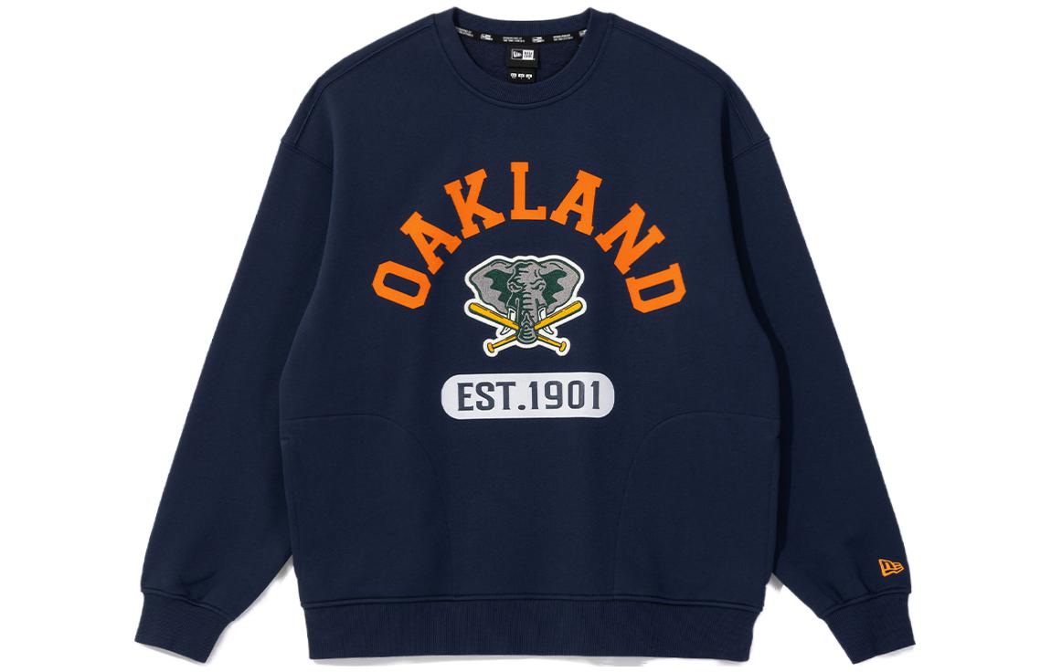 New Era x MLB Cooperstown Oakland Crewneck Logo Sweatshirt Navy Unisex FW23 13781139