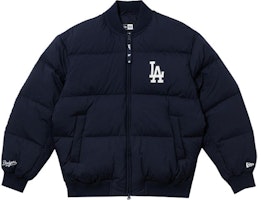 New Era x MLB Dodgers Embroidered Lettering Zip-Up Puffer Jacket Navy Unisex. 13781124 New Era x MLB Dodgers Embroidered Lettering Zip-Up Puffer Jacket Navy Unisex. 13781124