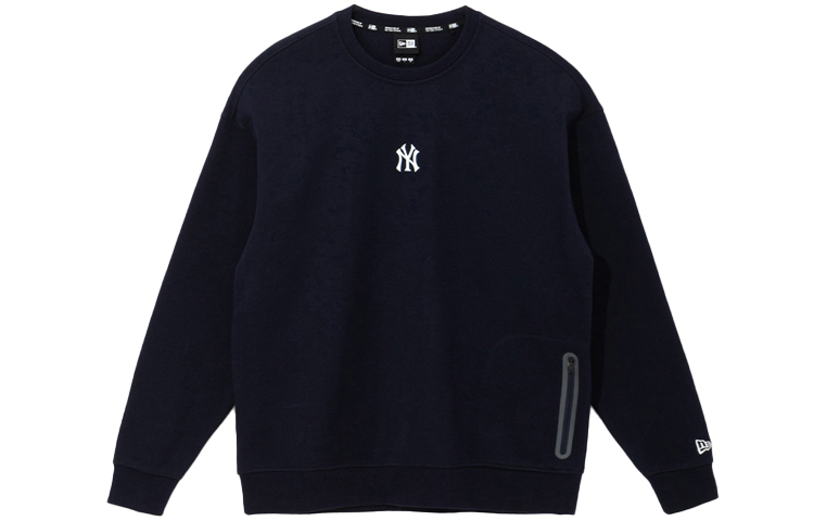 New Era x MLB New York Yankees Letter Print Navy Blue Crewneck Sweatshirt Unisex 12866527