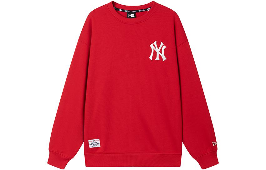 New Era MLB New York Yankees Letter Print Red Crewneck Sweatshirt Unisex 13546502