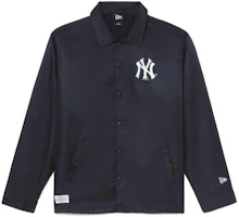 New Era x MLB SS23 Navy Logo Print Collared Long Sleeve Jacket 13471013 New Era x MLB SS23 Navy Logo Print Collared Long Sleeve Jacket 13471013