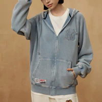 Purchase New Era 聯名 MLB 洋基隊標誌男女連帽衫 牛仔藍 13789216