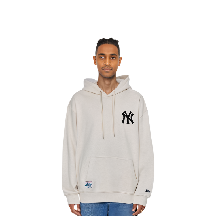 Shop New Era x MLB 洋基隊標誌連帽上衣 燕麥色 男女長袖 13781158