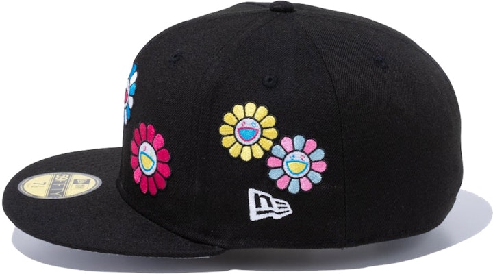 New Era x Takashi Murakami 59Fifty Fitted Hat Black Rainbow "Flower Allover" Details for New Era x Takashi Murakami 59Fifty Fitted Hat Black Rainbow "Flower Allover"