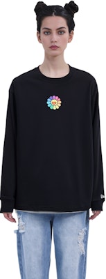 New Era x Takashi Murakami Relaxed Fit L/S Tee Black "Flower Flag" Cheap New Era x Takashi Murakami Relaxed Fit L/S Tee Black "Flower Flag"
