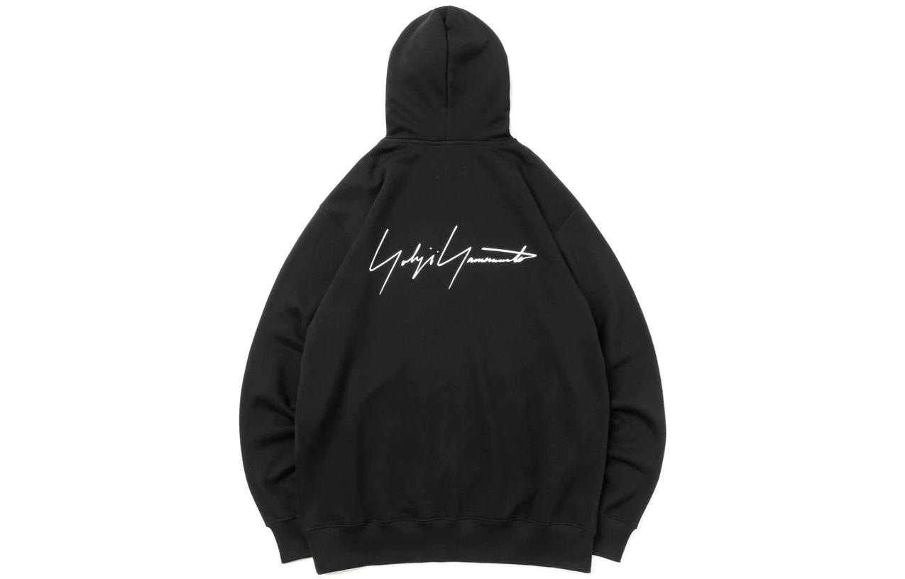 New Era Yohji Yamamoto SS23 Letter Print Hoodie Black Pullover 13372253