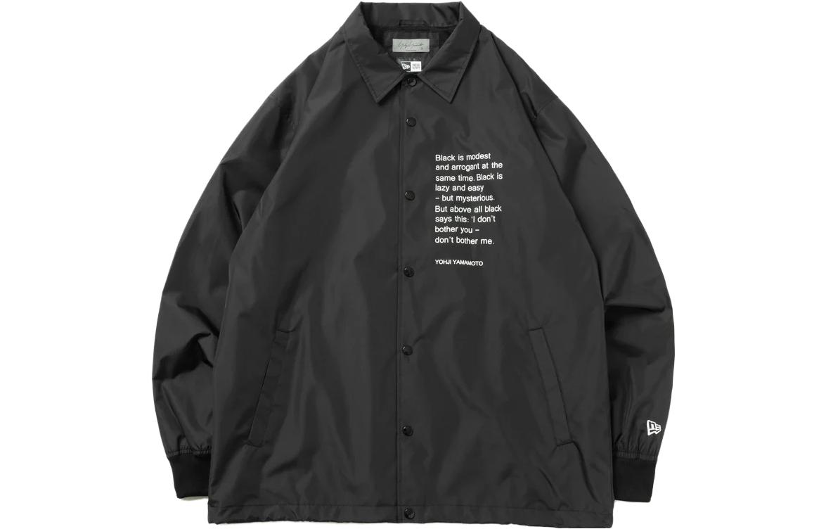 New Era Yohji Yamamoto SS23 Red Dahlia Print Coach Jacket Black 13505594