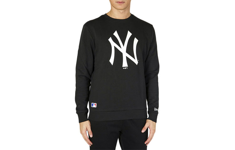 New Era Yankees Logo Print Pullover Sweatshirt Unisex Black 11863701