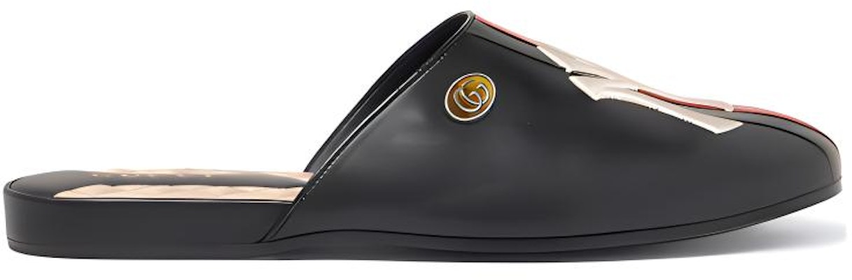 구찌 x 뉴욕 양키스 가죽 슬라이드 (블랙) 535585-0G0L0-6464 Order 구찌 x 뉴욕 양키스 가죽 슬라이드 (블랙) 535585-0G0L0-6464