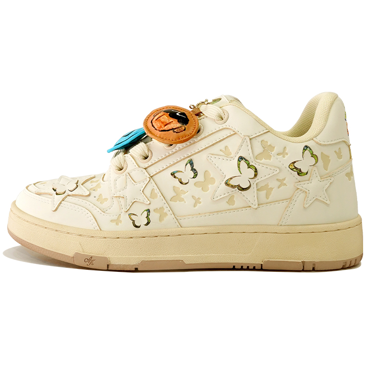 NEWMASUS x KAALIXTO Low-Top Sneakers Beige Casual Non-Slip Durable Shoes KSH240715