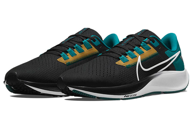 Lookbook Nike Pegasus 38 Air Zoom NFL “Jacksonville Jaguars“ 傑克遜維爾美洲豹 運動 低筒 跑步鞋 男款 黑綠色