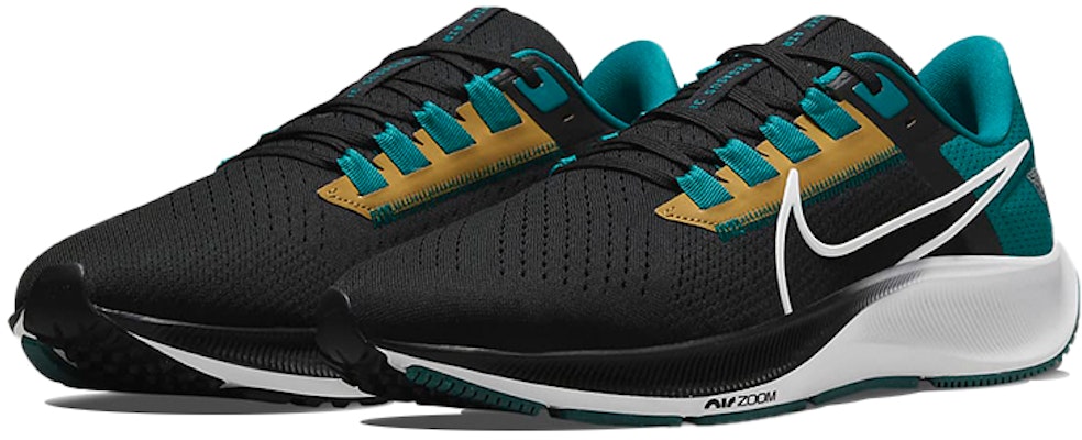 Nike Pegasus 38 Air Zoom NFL “Jacksonville Jaguars“ 傑克遜維爾美洲豹 運動 低筒 跑步鞋 男款 黑綠色 Lookbook Nike Pegasus 38 Air Zoom NFL “Jacksonville Jaguars“ 傑克遜維爾美洲豹 運動 低筒 跑步鞋 男款 黑綠色