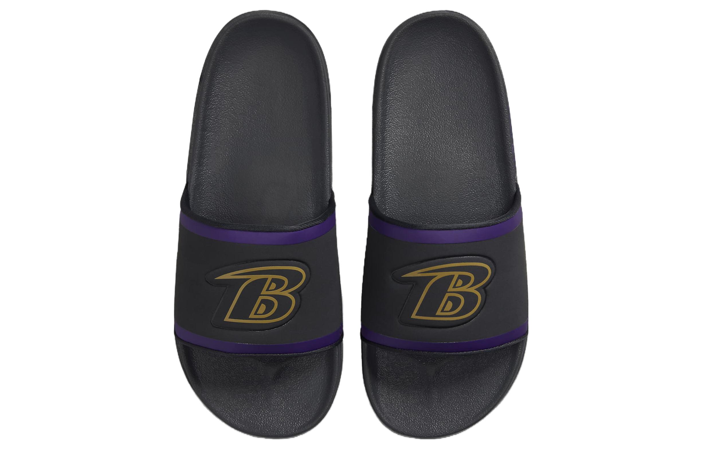 Shop NFL x Nike 休闲拖鞋 '巴尔的摩乌鸦 2024' DD0546-002