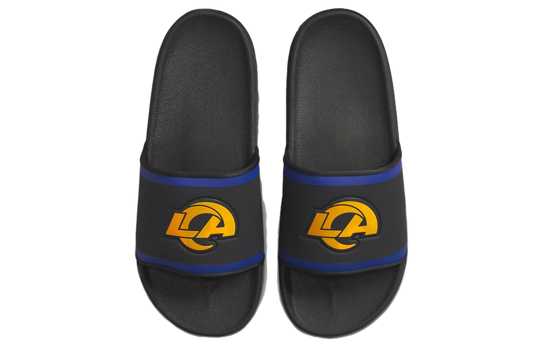 Lookbook Nike Offcourt NFL 洛杉磯羅姆隊 防滑耐磨運動拖鞋 男款 黑藍