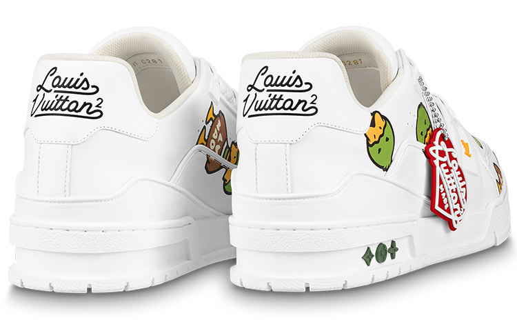 Shop "Louis Vuitton x Nigo Zapatillas 'Blanco con Monograma de Pato'" 1A9JBW