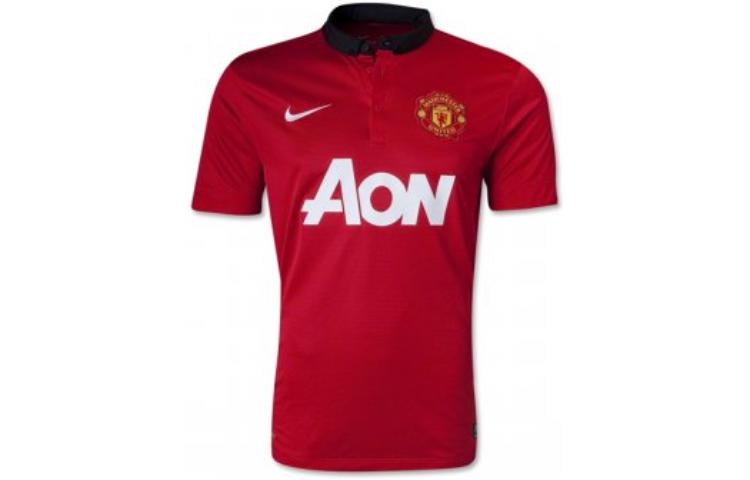 Order Nike 2013/14 Manchester United Kaos Pemain Merah Lengan Pendek Kasual 532837-624