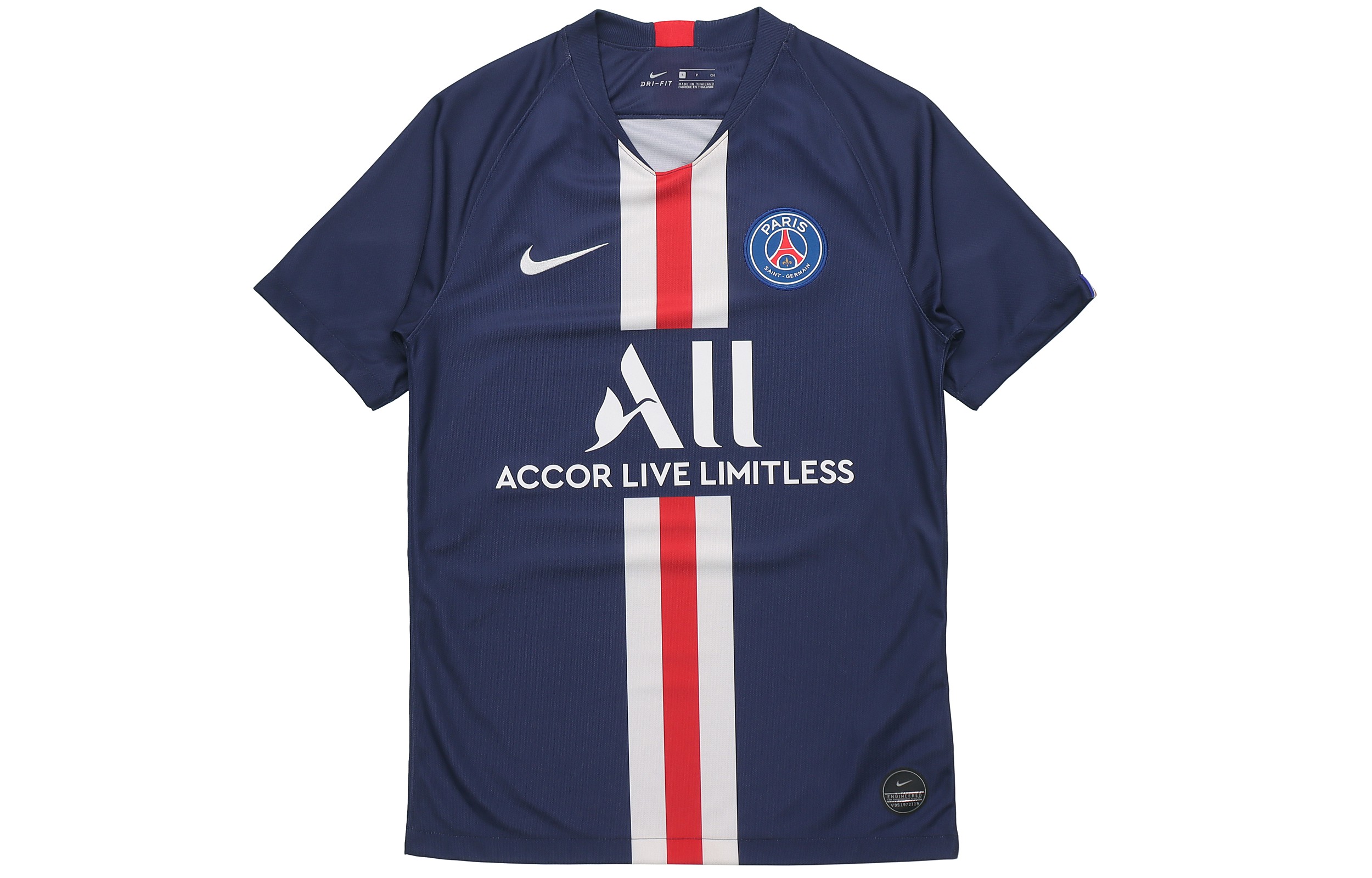Nike 2019/20 PSG Vapor Home Replica Soccer Jersey Navy Print AJ5553-411