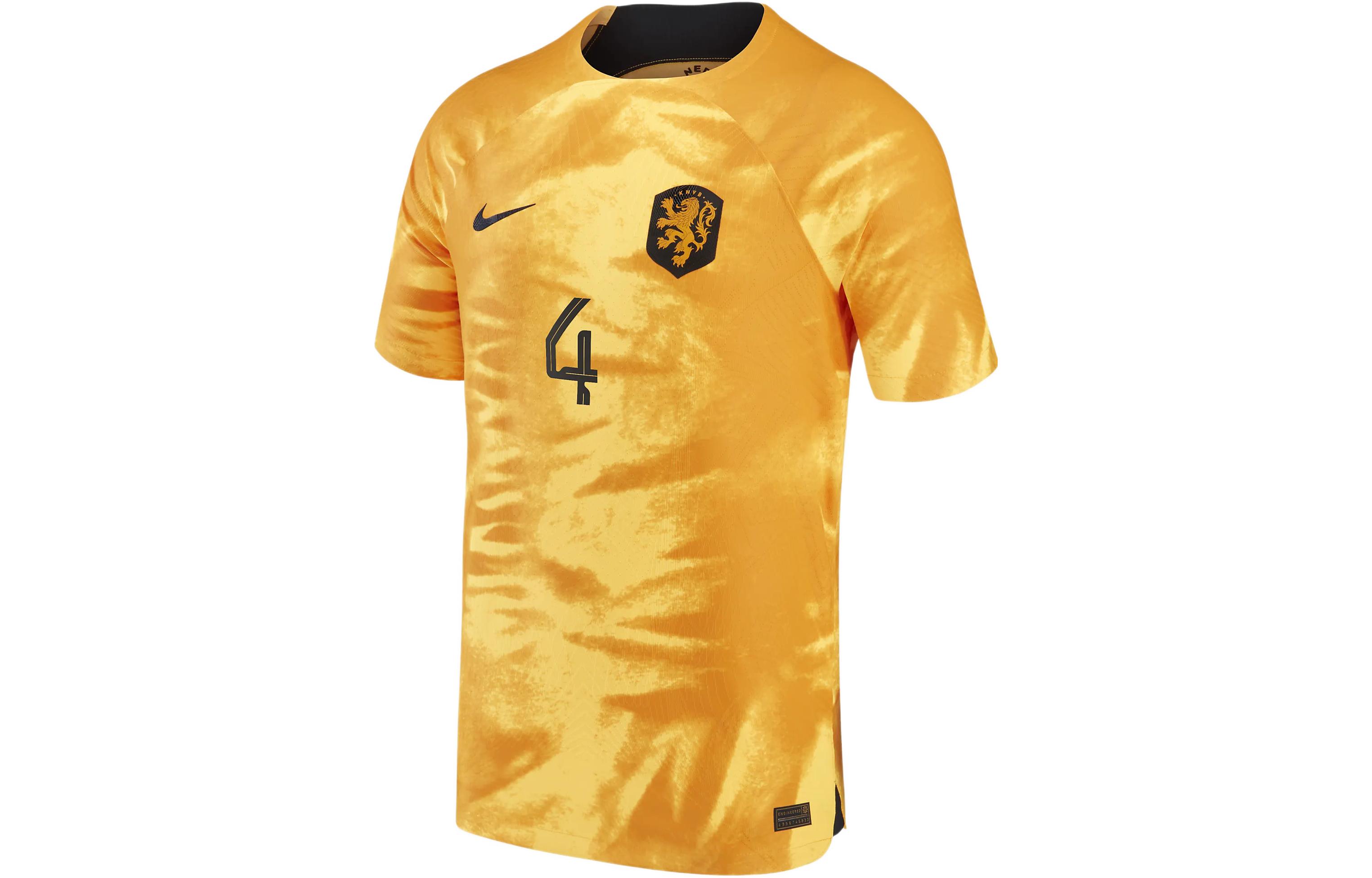 Buy Nike 2022/23 World Cup Netherlands Home Van Dijk #4 Orange Soccer Tee Mens FN5131700-NED