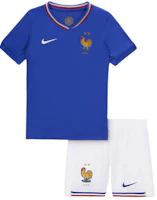 Nike 2024 France Home Kids Fan Soccer Jersey & Shorts Set with Embroidered Logo FJ1599-452 Nike 2024 France Home Kids Fan Soccer Jersey & Shorts Set with Embroidered Logo FJ1599-452